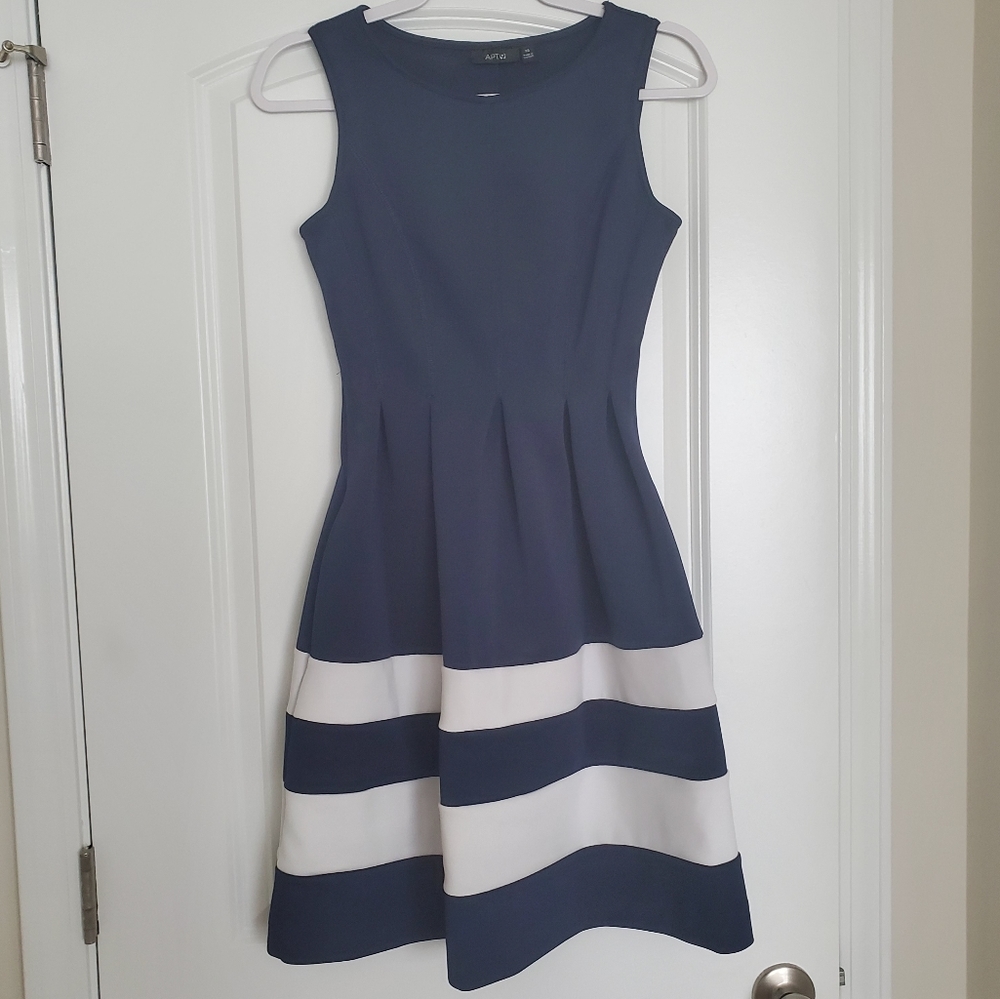 Apt 9 Navy Blue Dress with Stripes